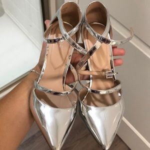 USED ONCE- Aldo Silver heels